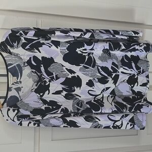 Christopher & Banks Black, Lavendar and White Floral Top